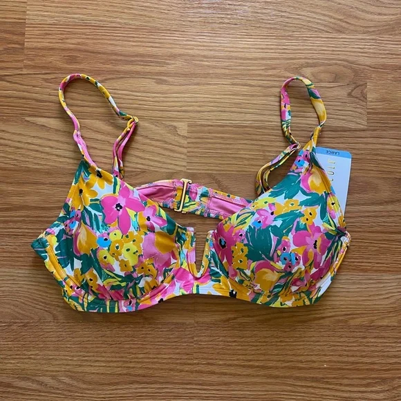 NWT Anne Cole Floral Bikini Top - Picture 1 of 4